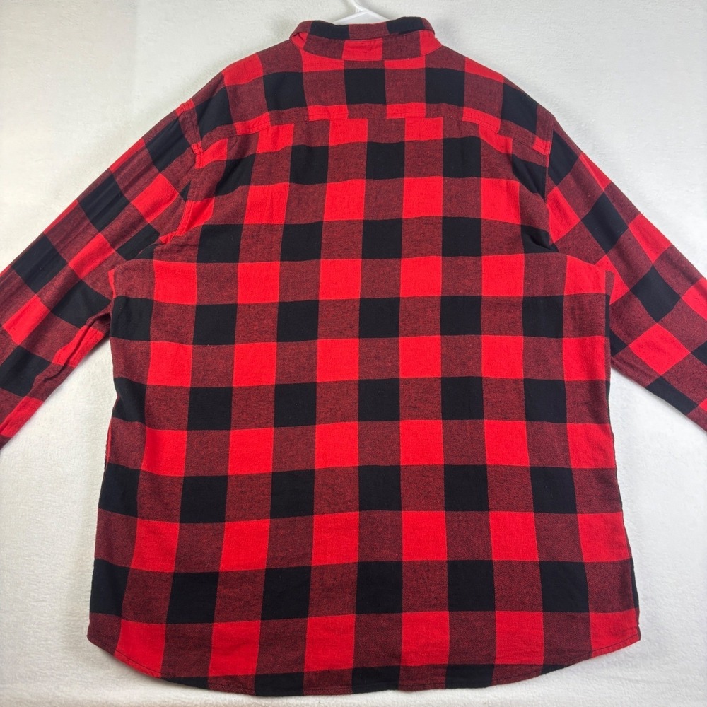 Sonoma Goods For Life Mens XXL Red Black Buffalo Plaid Supersoft Flannel Shirt - Picture 14 of 16